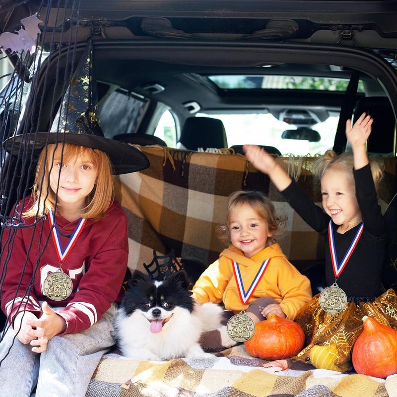 Kenning 20 Pcs Halloween Medals 2" Bronzy Contest Award Medals with Neck Ribbon for Halloween Party Prizes Decoration - Image 5